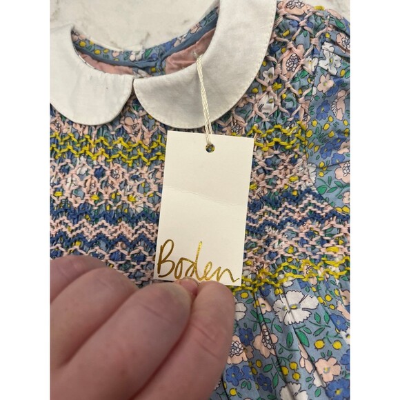 NWT Baby Boden Smocked 6-12 Months Peter Pan Collar Twirl Dress - Picture 4 of 4